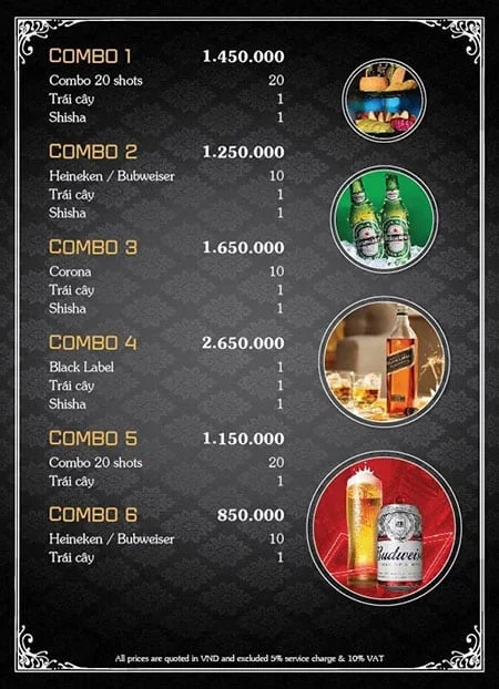 Menu Teatro Club Phú Quốc
