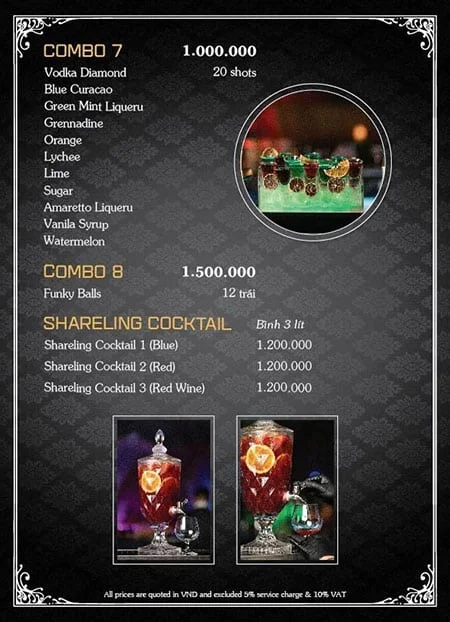 Menu Teatro Club Phú Quốc