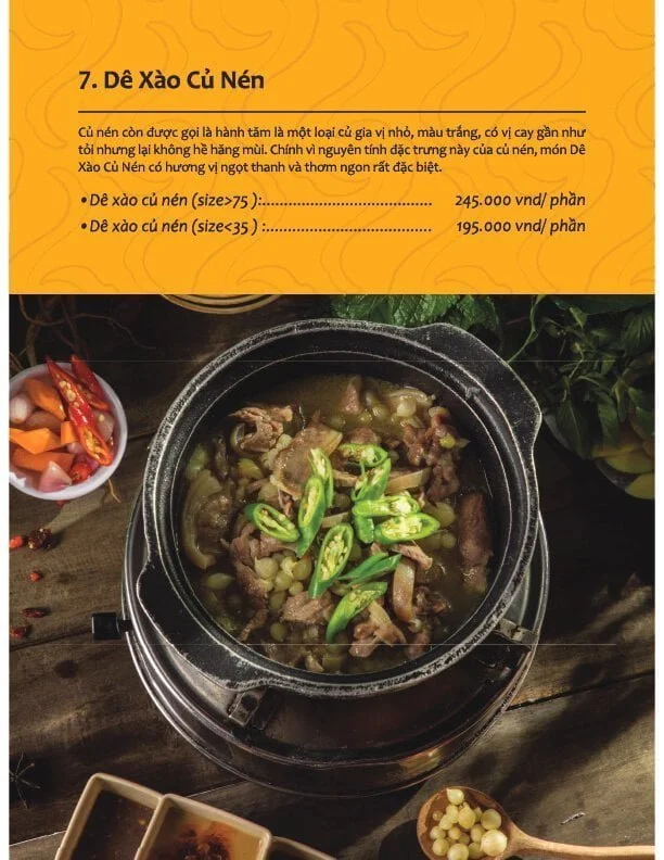 Menu Dê Nghĩa III – Thăng Long