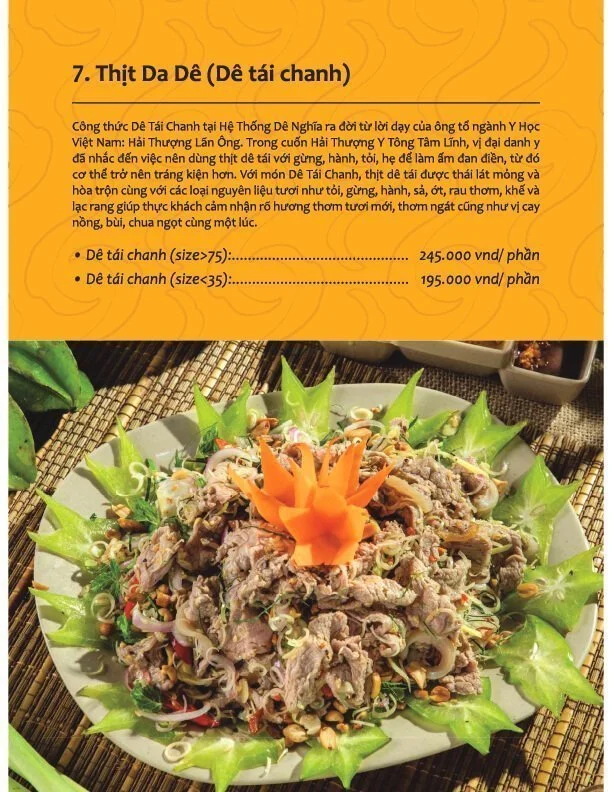 Menu Dê Nghĩa III – Thăng Long
