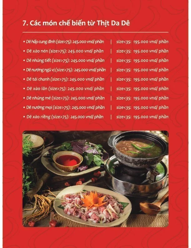 Menu Dê Nghĩa III – Thăng Long