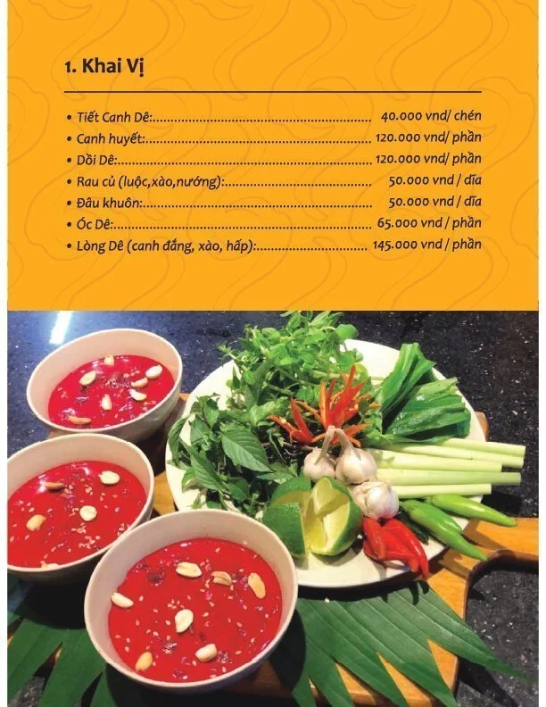 Menu Dê Nghĩa III – Thăng Long